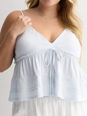 Plus Size Molded Cup Tiered Lace Cami, Size: 2XL, Peri Ivo